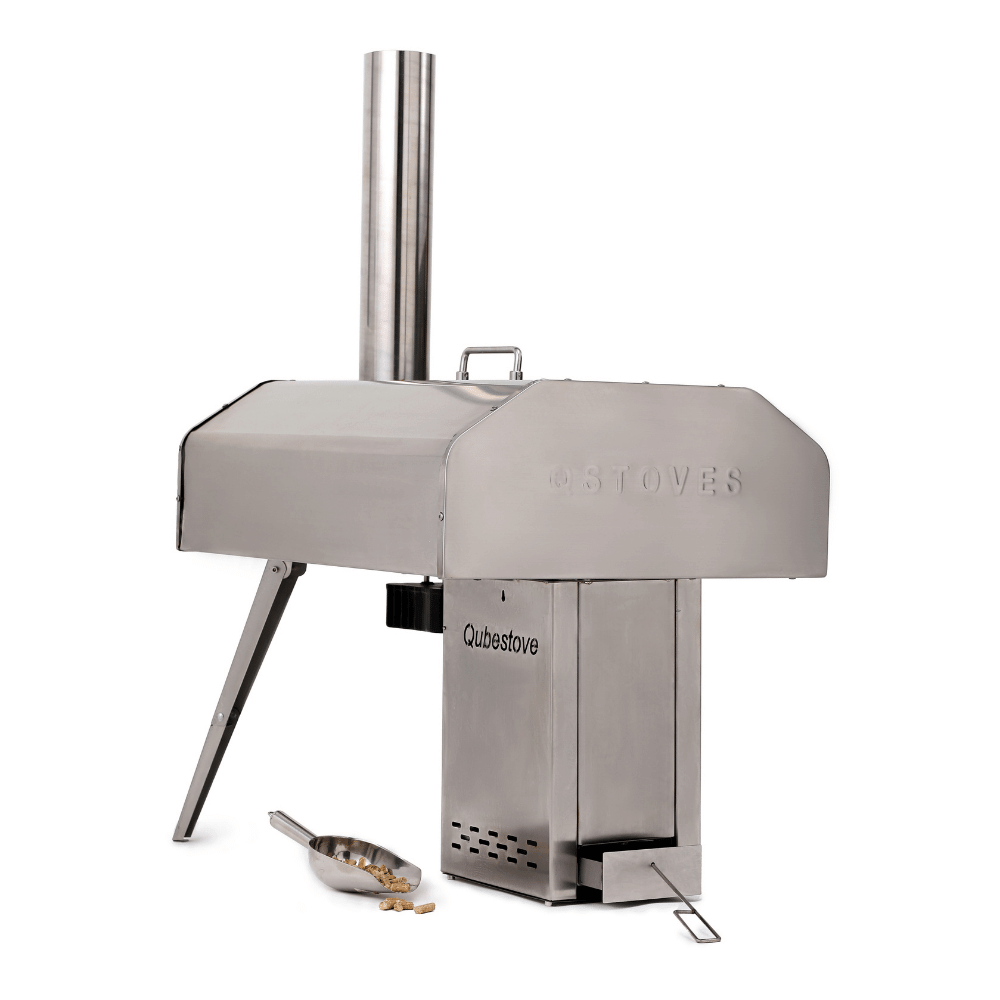 Qstoves QubeStove 16-Inch Auto-Rotating Pizza Oven With Pellet Burner (With Rotating Motor & Free Water Proof Cover)