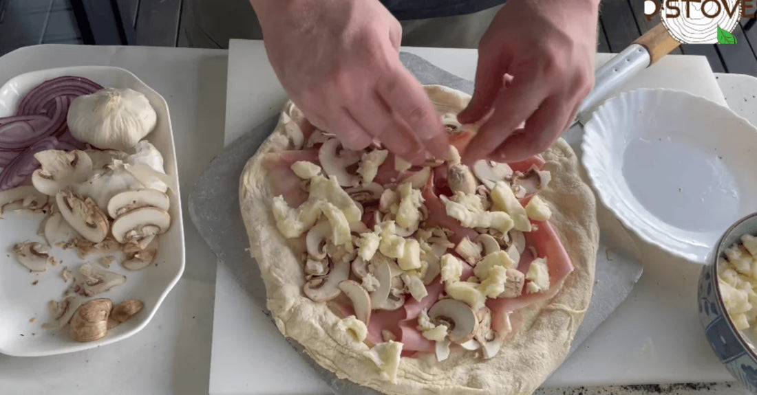 [ Q-Stoves Recipe ] How To Make a Ham&Mush Pizza？